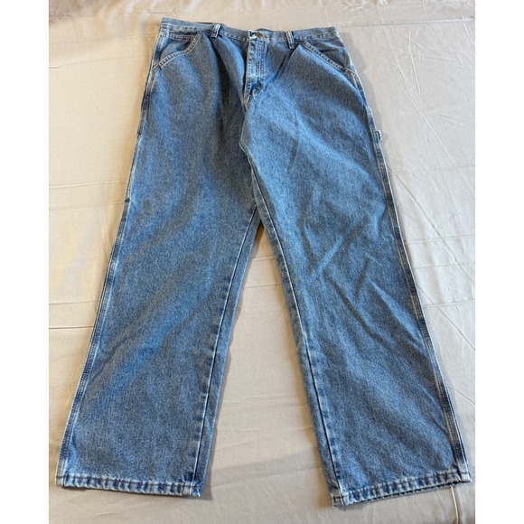 NEW Wrangler Carpenter Jeans Mens 34X30 Blue Grunge Skater Baggy Y2K - Picture 1 of 16